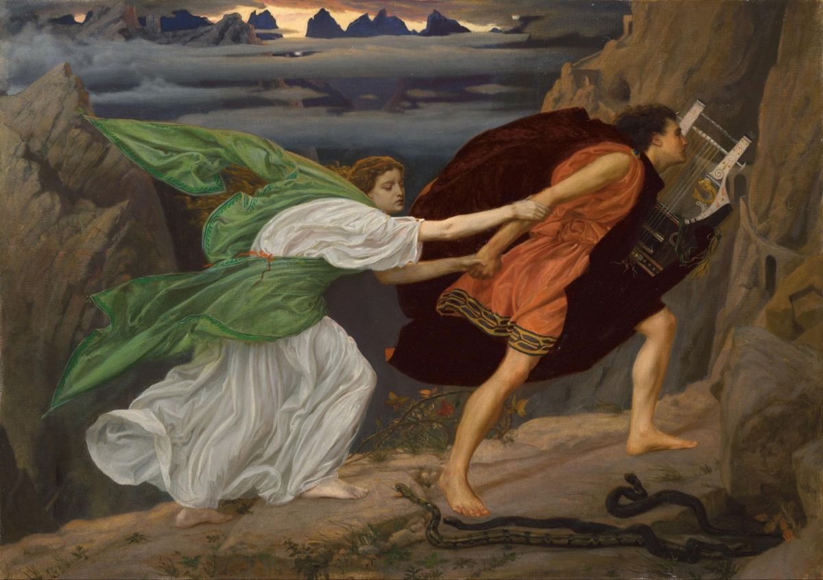 This painting represents Orpheus leading Eurydice