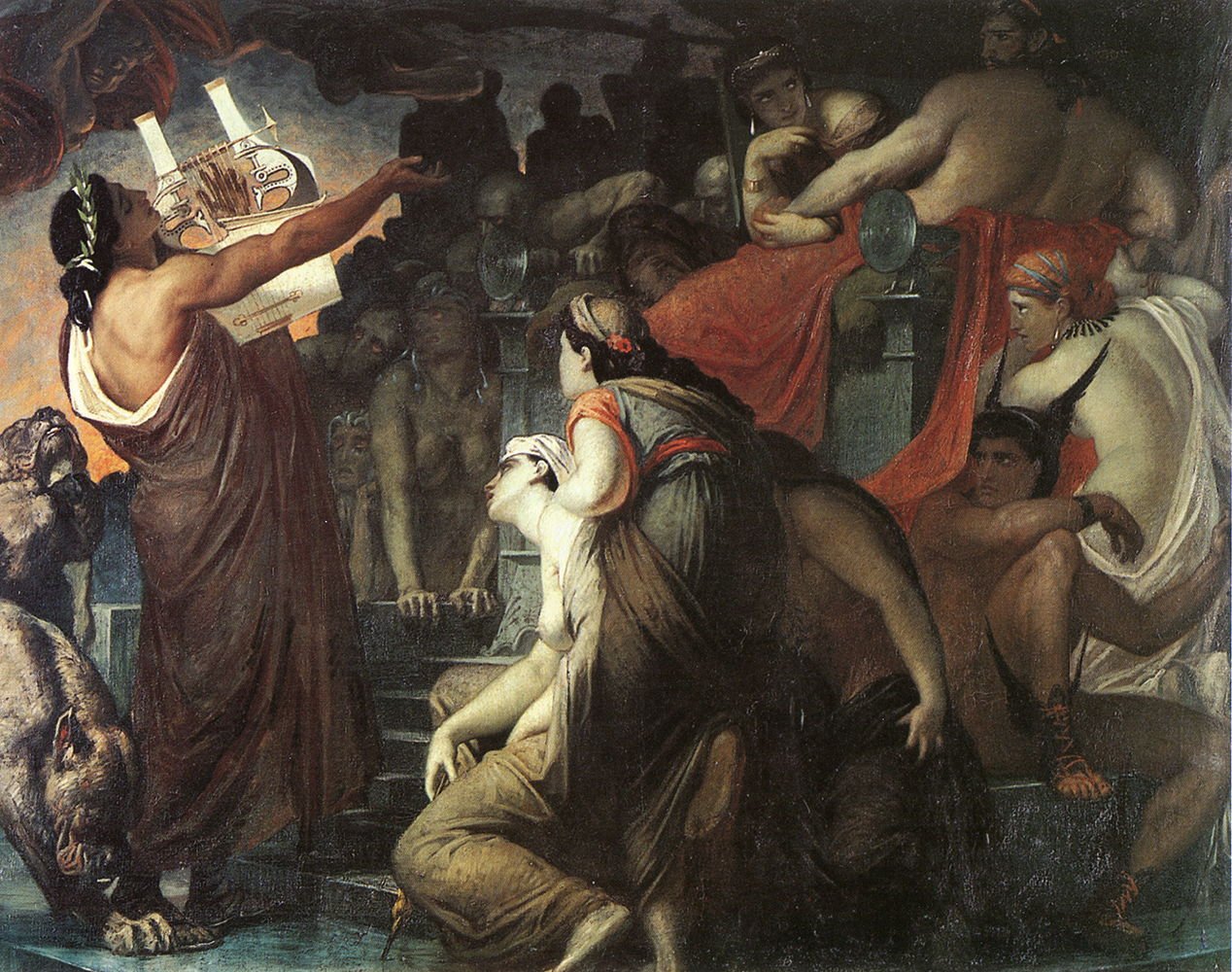This painting represents Orpheus in the underworld.