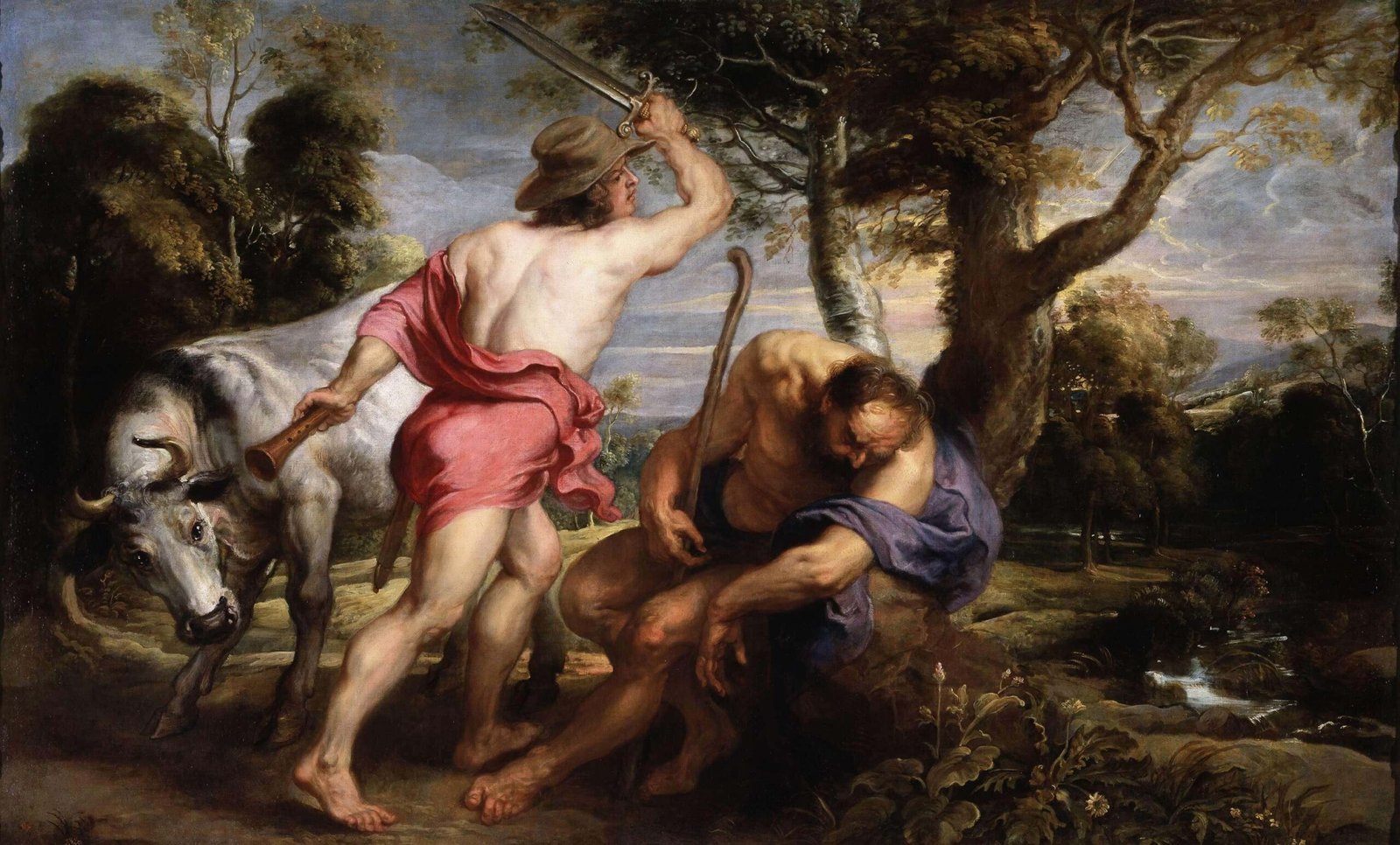 This painting represents Hermes performing the blow to decapitate Argus.